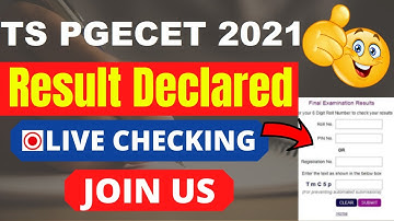 TS PGECET 2021 Result (Declared) - Check Your TS PGECET 2021 Result / Rank Card Here
