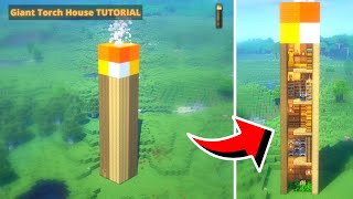 ⛏ Minecraft Tutorial ::  Giant Torch Survival House