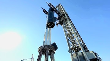 Mechazilla Stacks Starship on Super Heavy Timelapse