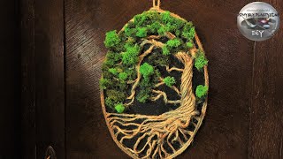 How to make a 3D painting - a tree from a string - DIY Art Ideas