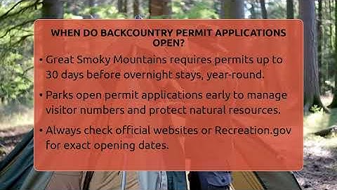 When Do Backcountry Permit Applications Open? - Exploring Campgrounds