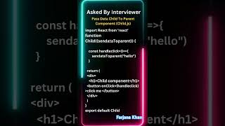 Passing Data from child to parent component #frontendinterview #coding #react #shortvideo #shorts