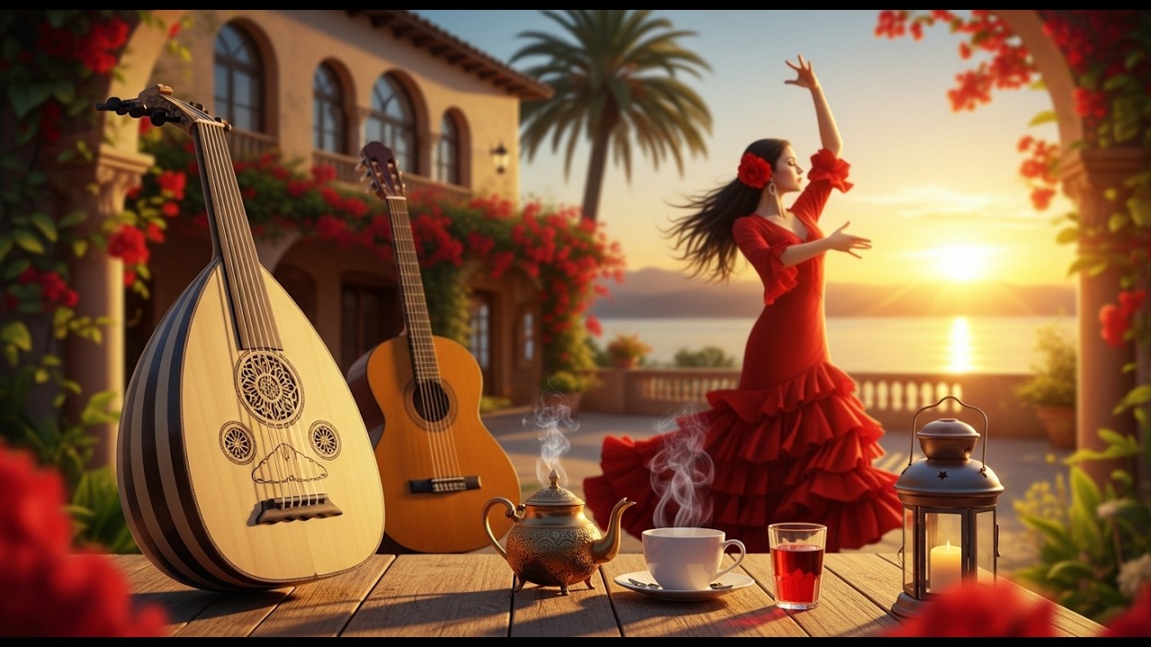 Andalusian Coast Vibes 🌊 Oud Arabo e Chitarra Spagnola per Concentrazione Profonda