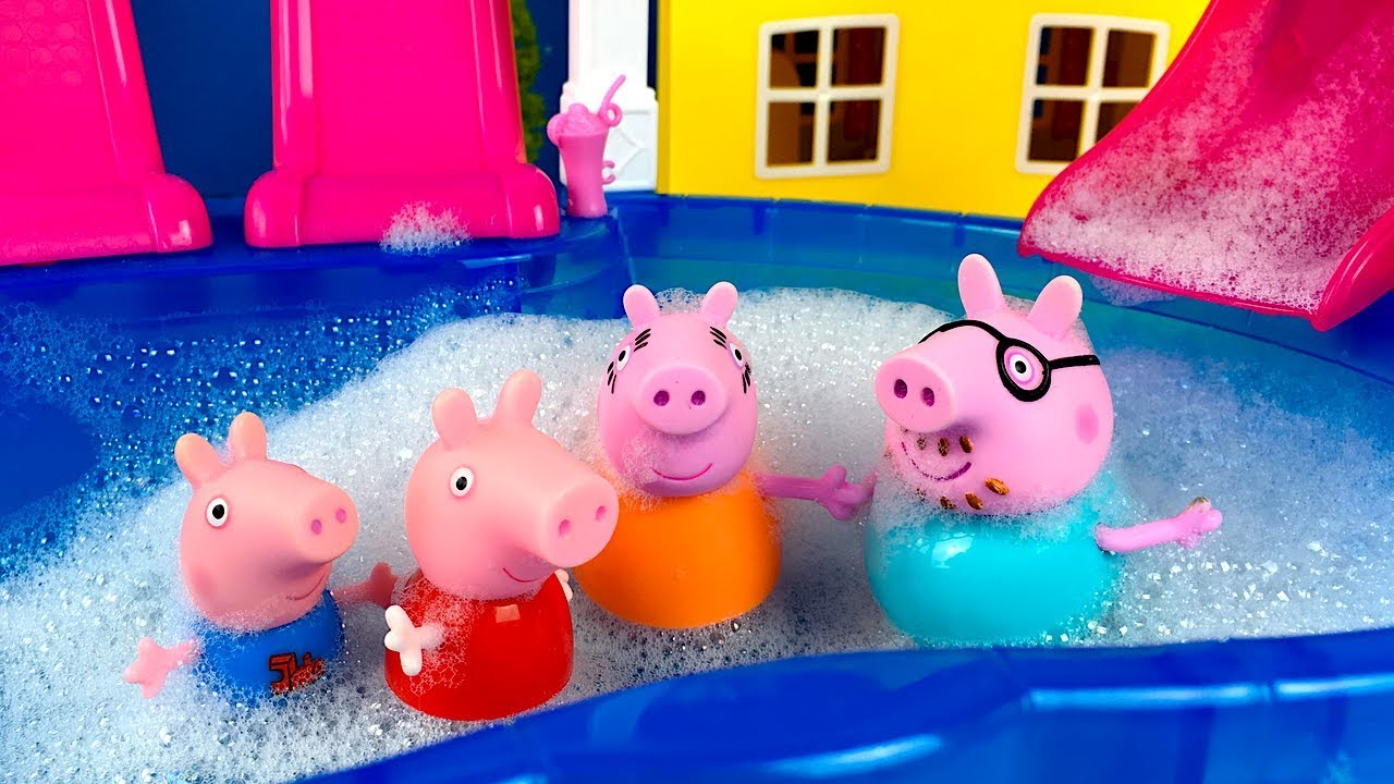 STORY WITH PEPPA PIG PLAYING IN A BUBBLE BATH ON A COLD RAINY DAY YouTube