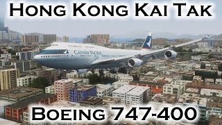 ... landing a cathay pacific boeing 747-400 at the old kai tak
international airport