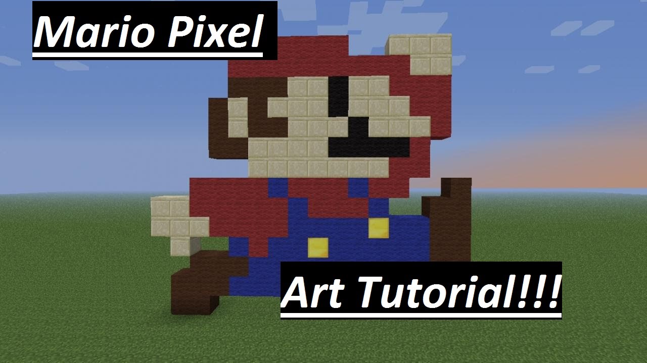 Minecraft Pixel Art Tutorial 8 Bit Mario Youtube