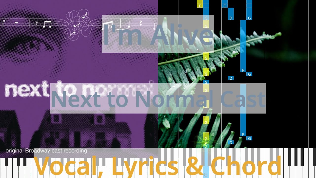 🎹I'm Alive, Chord & Lyrics, Next to Normal Cast, Synthesia Piano YouTube