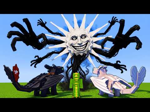 NIGHT FURY and LIGHT FURY vs SUN MAN in MINECRAFT