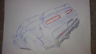how to draw dodge challenger hellcat