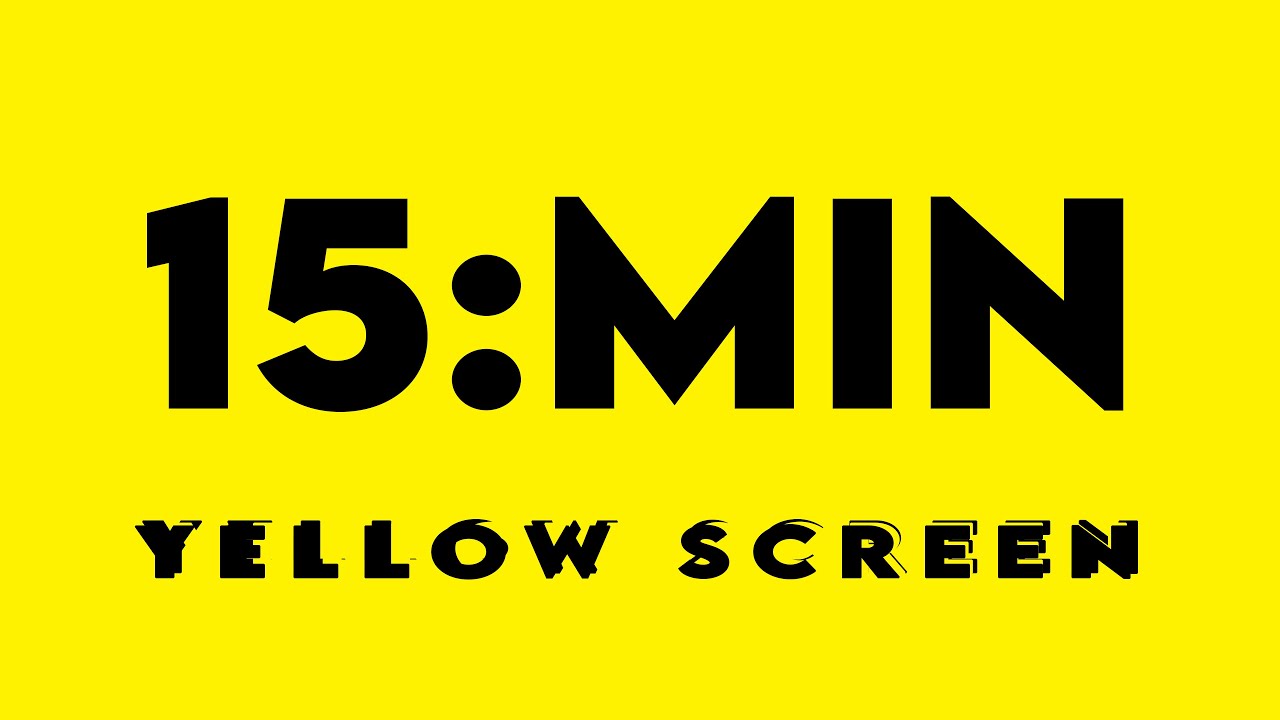15 Minutes Bright Yellow Screen YouTube