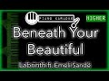 Beneath Your Beautiful (HIGHER +3) - Labrinth ft. Emeli Sandé - Piano Karaoke Instrumental