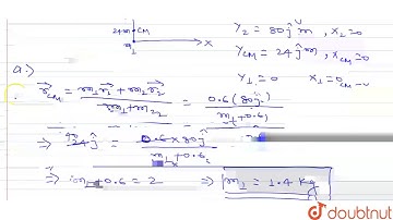A system consists of two particles. At `t=0`, one particle is at the origin, the other, which