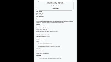 ATS Friendly Resume for Data Analyst 🖇 #python #dataanalytics #resume #viral #shorts