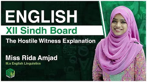 The Hostile Witness Explanation Part A| | Sindh Board | Miss Rida Amjad | My Inter Academy |