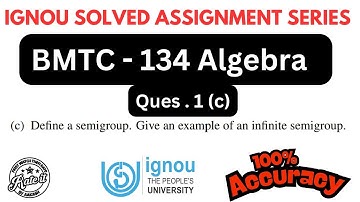 BMTC 134 Algebra Ques 1 c Solved Assignment 2025 with 100% Accuracy | BMTC 134 Solved Assignment