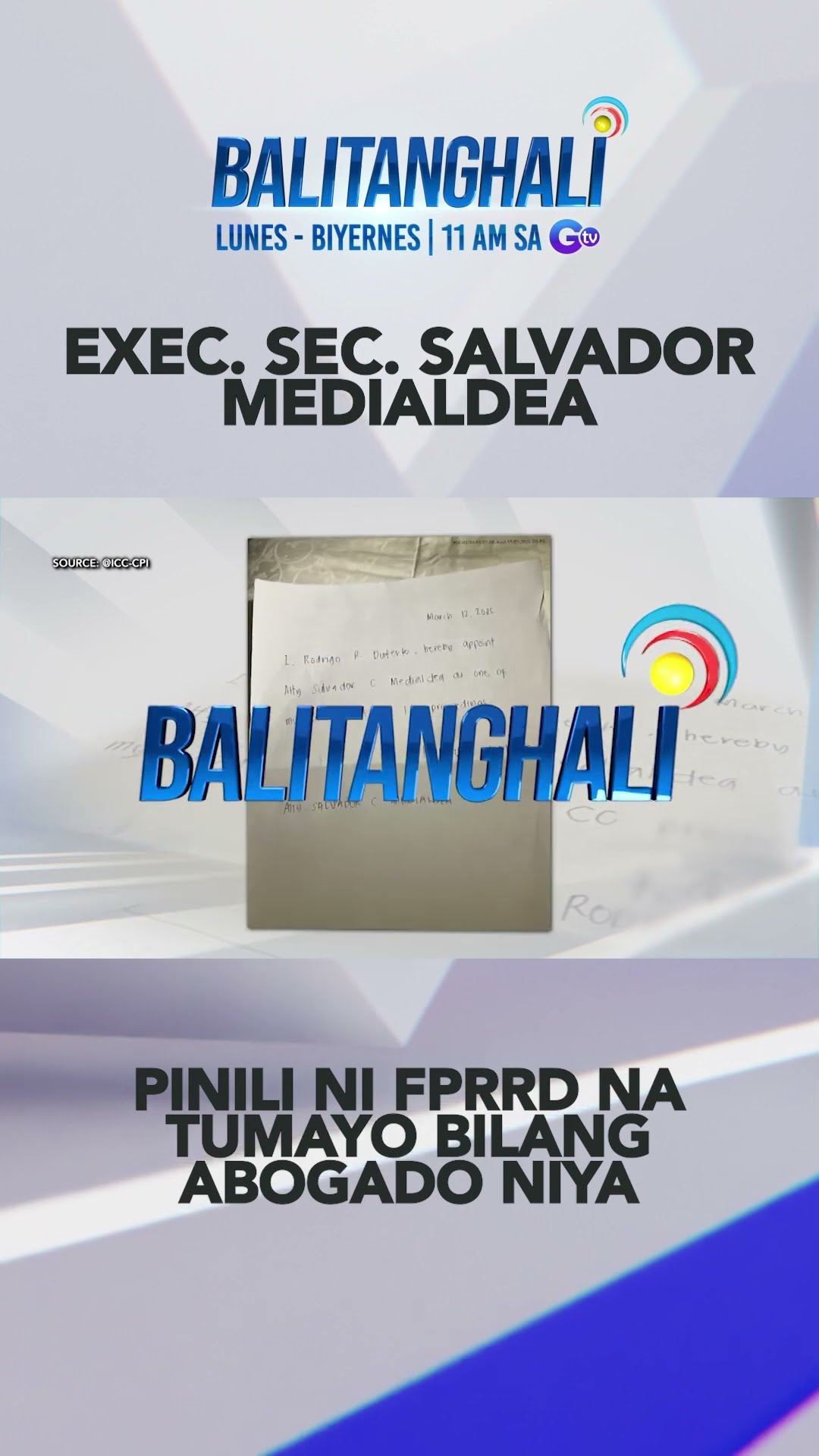 FPRRD, sumulat sa ICC para payagan si dating Exec. Sec. Salvador Medialdea... | Balitanghali