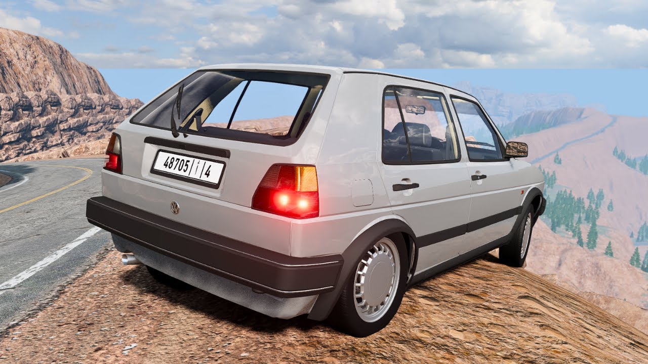 🚗 تجربة Volkswagen Golf 2 في BeamNG Drive | اختبار المحرك وحوادث واقعية وخطيرة 🔥