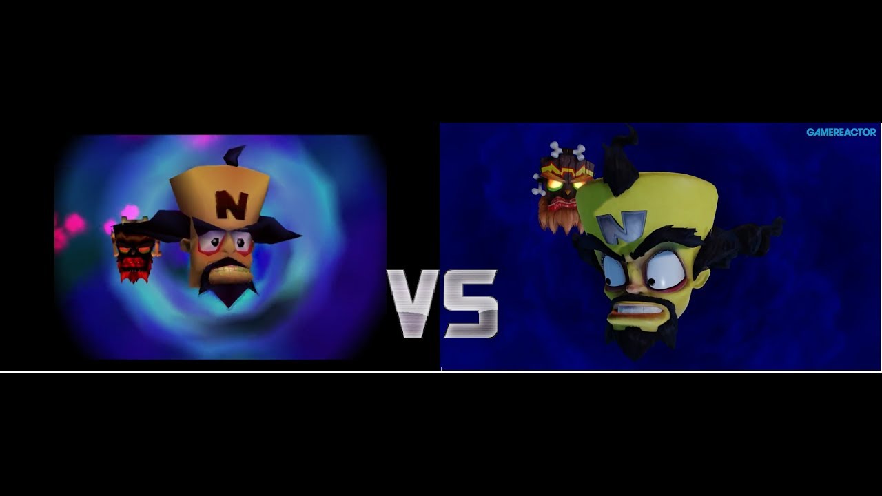 Crash Bandicoot warped Uka Uka & Cortex's 2nd Time twister message Cutscene Comparison YouTube