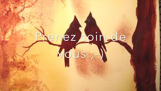 Démo Aquarelle de Jacques le peintre artiste "Le couple d'oiseaux"