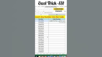 Convert Number into Barcode ||||||||||||| #shorts #excel #tips #ccc #exceltutorial
