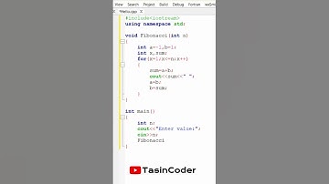 C++ Function to print Fibonacci series | #tasincoder # #coding #fibonacci