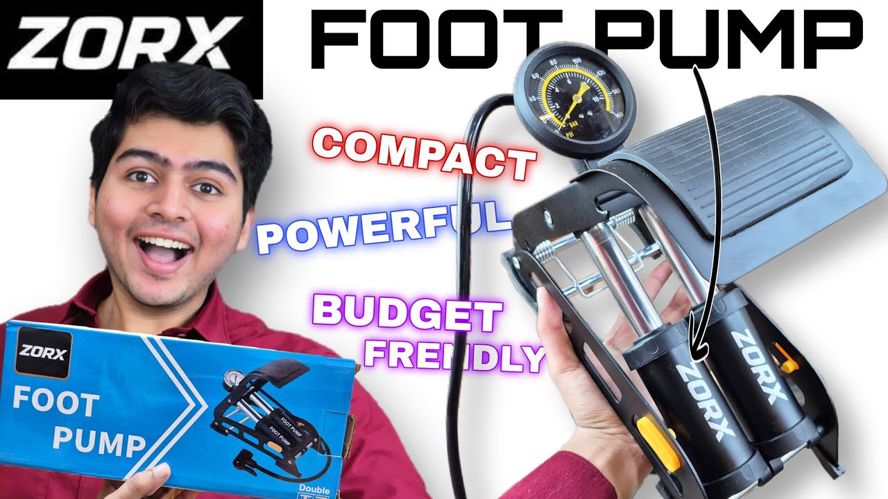 ZORX Foot Pump | Compact Air Pump for Car and Bike | Best Foot Pump for Car Bike Cycle