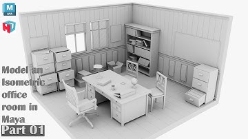 Autodesk Maya Tutorial | How to model an isometric office in Maya | Part 1 of 4.