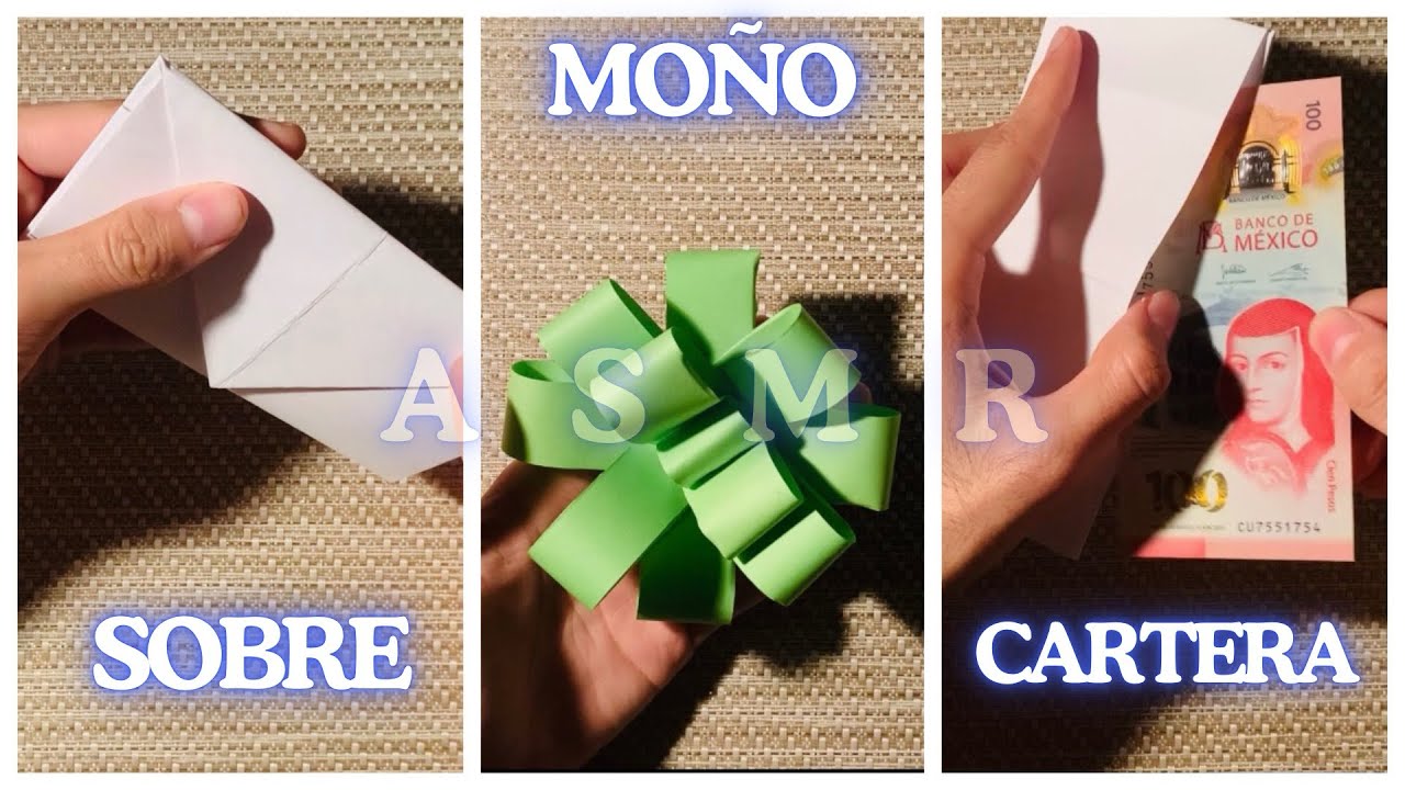 ASMR | Como Hacer Un Sobre, Moño y Cartera de Papel | Origami | Manualidades