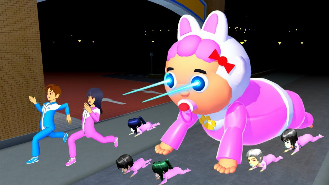 Mainan BABY MAMA PAPA Hidup Jadi Bayi Raksasa 😱 Yuta Mio Panik Dikejar | Sakura School Simulator