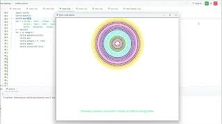 Drawing colored concentric circles in Python using turtle.