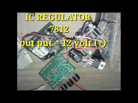 Cara memasang Ic regulator 7812 untuk menghasilkan positif