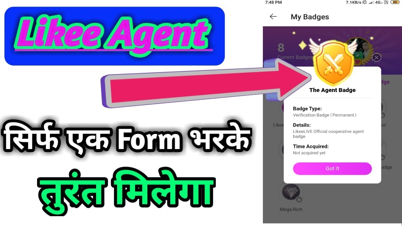 Likee Live Agent Badge// How To Get Likee App New Agent Badge