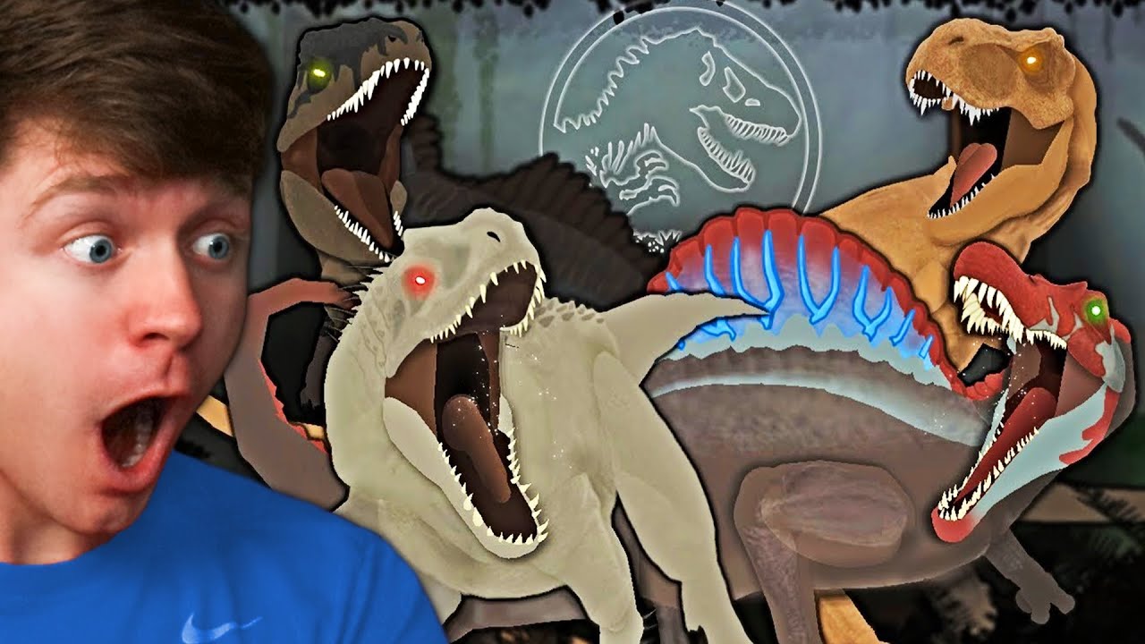 T-REX and SPINOSAURUS vs INDOMINUS REX and GIGANOTOSAURUS! (Reaction)