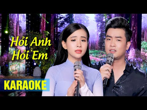 KARAOKE | Hỏi Anh Hỏi Em (Beat Chuẩn) - Song Ca Thiên Quang ft. Quỳnh Trang