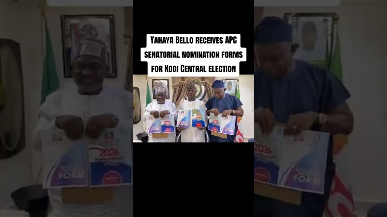 Yahaya Bello receives APC senatorial nomination forms for Kogi Central election