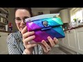 Unboxing a designer handbag kurt Geiger mini Kensington in rainbow leather beautiful handbag