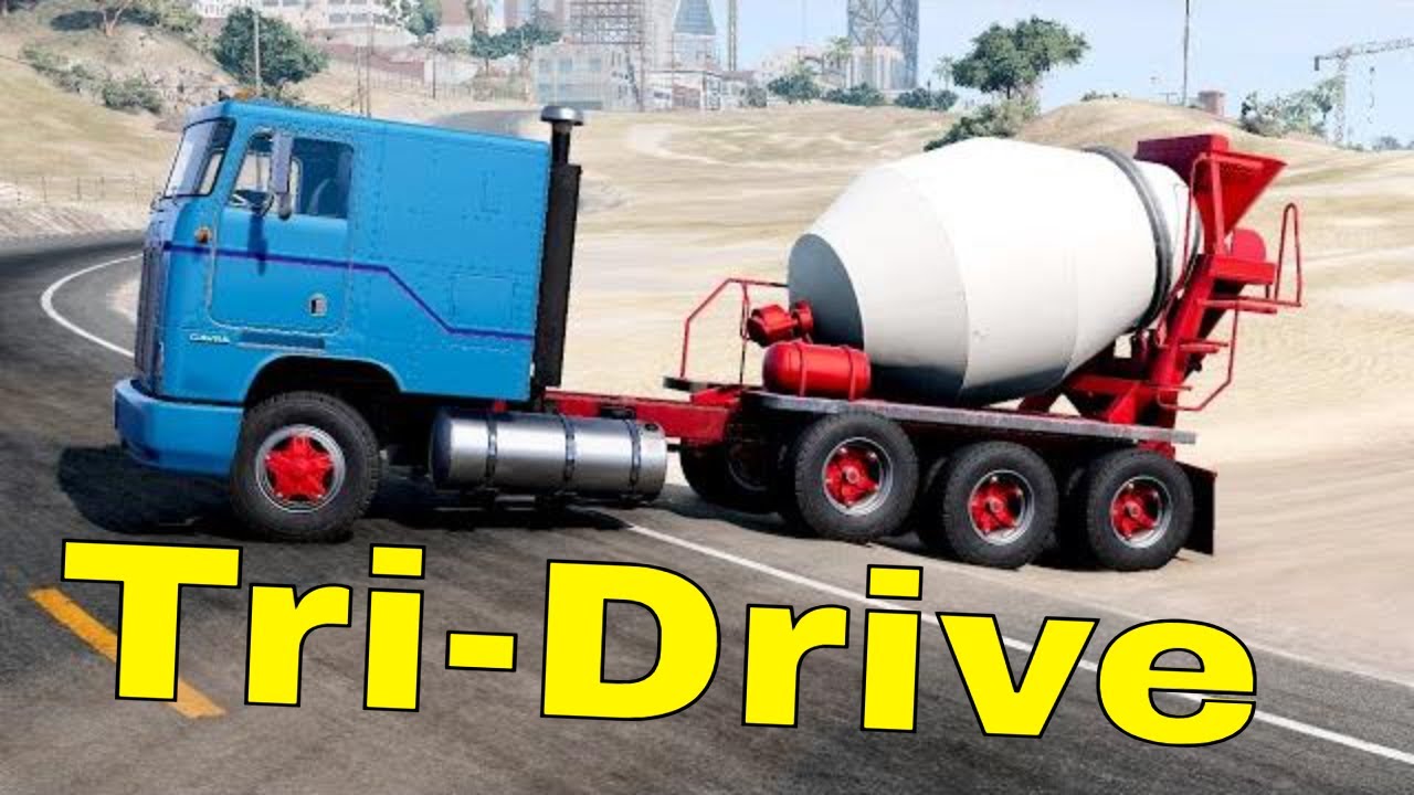 BeamNG Drive - COE Tri Drive Concrete Truck on the West Coast USA