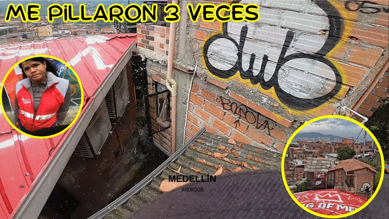 Me pillan pintando en la comuna 13 - graffiti rooftop