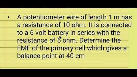 Potentiometer - Finding EMF of a Primary Cell (Problem) PHYSICS CBSE12th