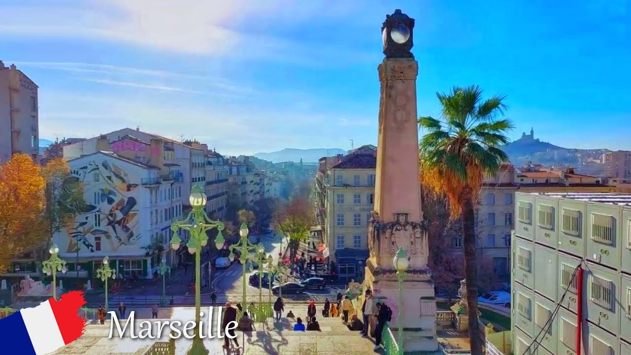 Marseille, Gare de Marseille-Saint-Charles to Vieux Port, France 4K Ultra HD Walking Tour