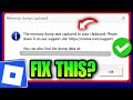 Memory Dump Captured Roblox 2026 | The Memory Dump Was Captured To Your Clipboard Roblox