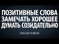 Позитивные слова, замечать хорошее, думать созидательно. Александр Палиенко