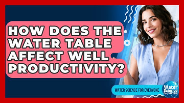 How Does The Water Table Affect Well Productivity? - Water Science For Everyone