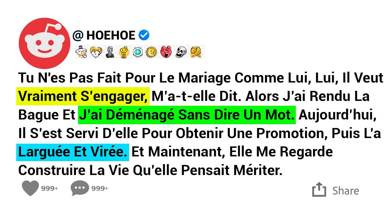 Tu N'es Pas Fait Pour Le Mariage Comme Lui, Lui, Il Veut Vraiment S’engager, M’a-t-elle Dit....