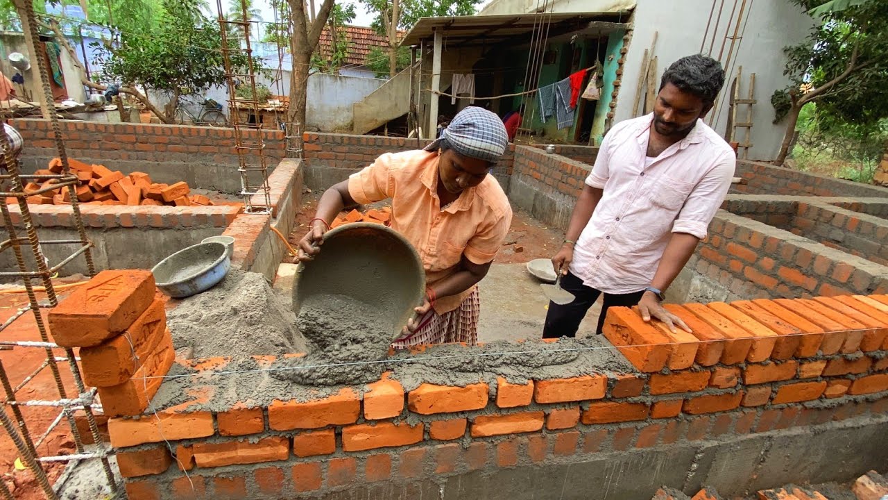 Beautiful! Design Basement-Amazing in 22x44 Size House Basement Level bricklaying Work in Fast