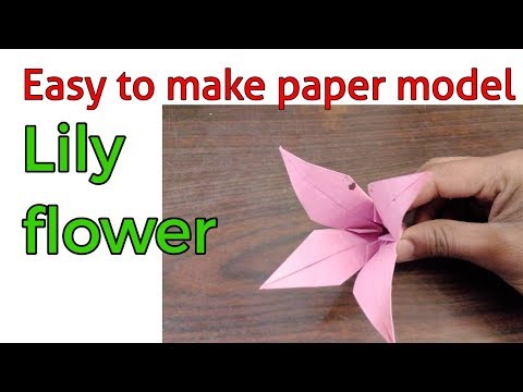 Easy origami tutorial DIY Craft paper model lily flower