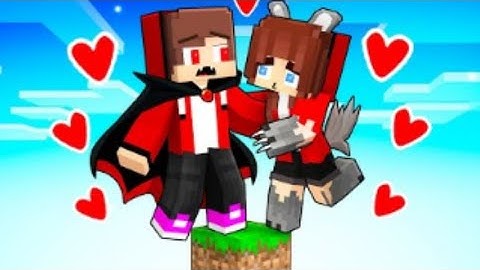 Vampire JJ and Werewolf JJ Girl LOCKED on One Block - Maizen Minecraft Animation