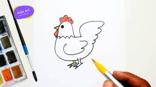 How to draw hen easy | easy hen drawing | hen drawing tutorial