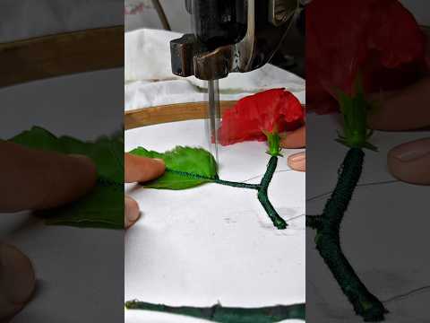A Beautiful Flower Becoming Art | Embroidery work#embroidery #leafart #art #handembroidery thumbnail
