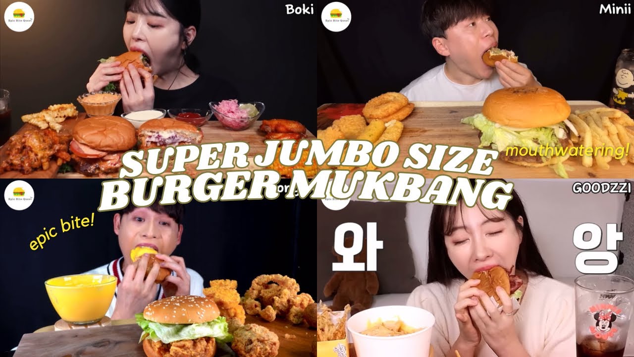 ASMR | SUPER JUMBO SIZE BURGERS MUKBANG COMPILATION! | FAST FOOD EATING SHOW |